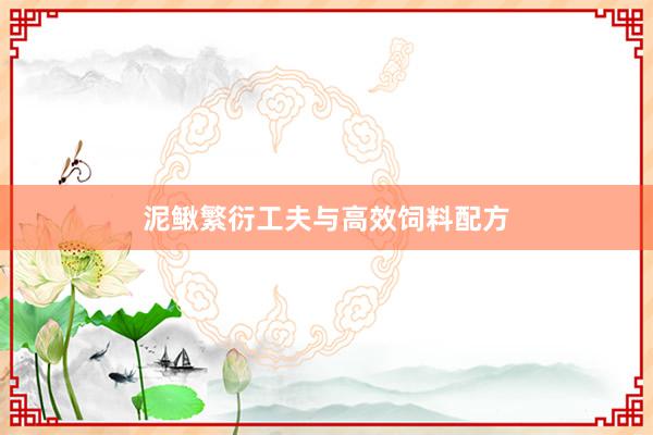 泥鳅繁衍工夫与高效饲料配方